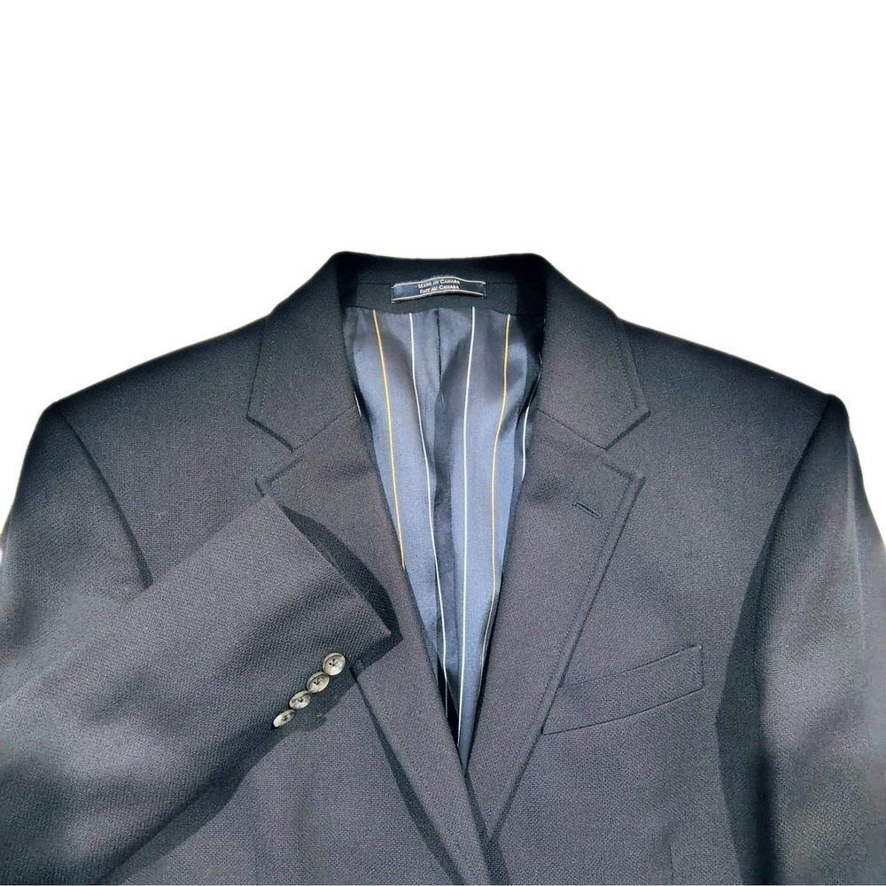 Loro Piana Mens Blazer Saks Fifth Ave 42L Black Wool Sport Coat 2 Button